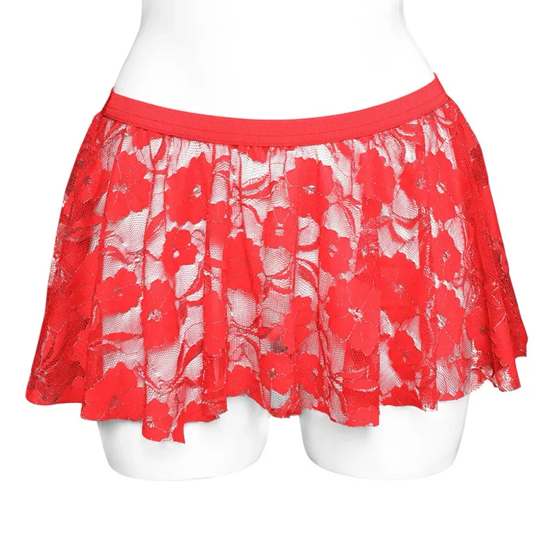 Heren effen kanten rok mesh doorzichtig voor lingerie laag voor opkomst geplooide rokken doorzichtige bodycon bodem voor feestavond