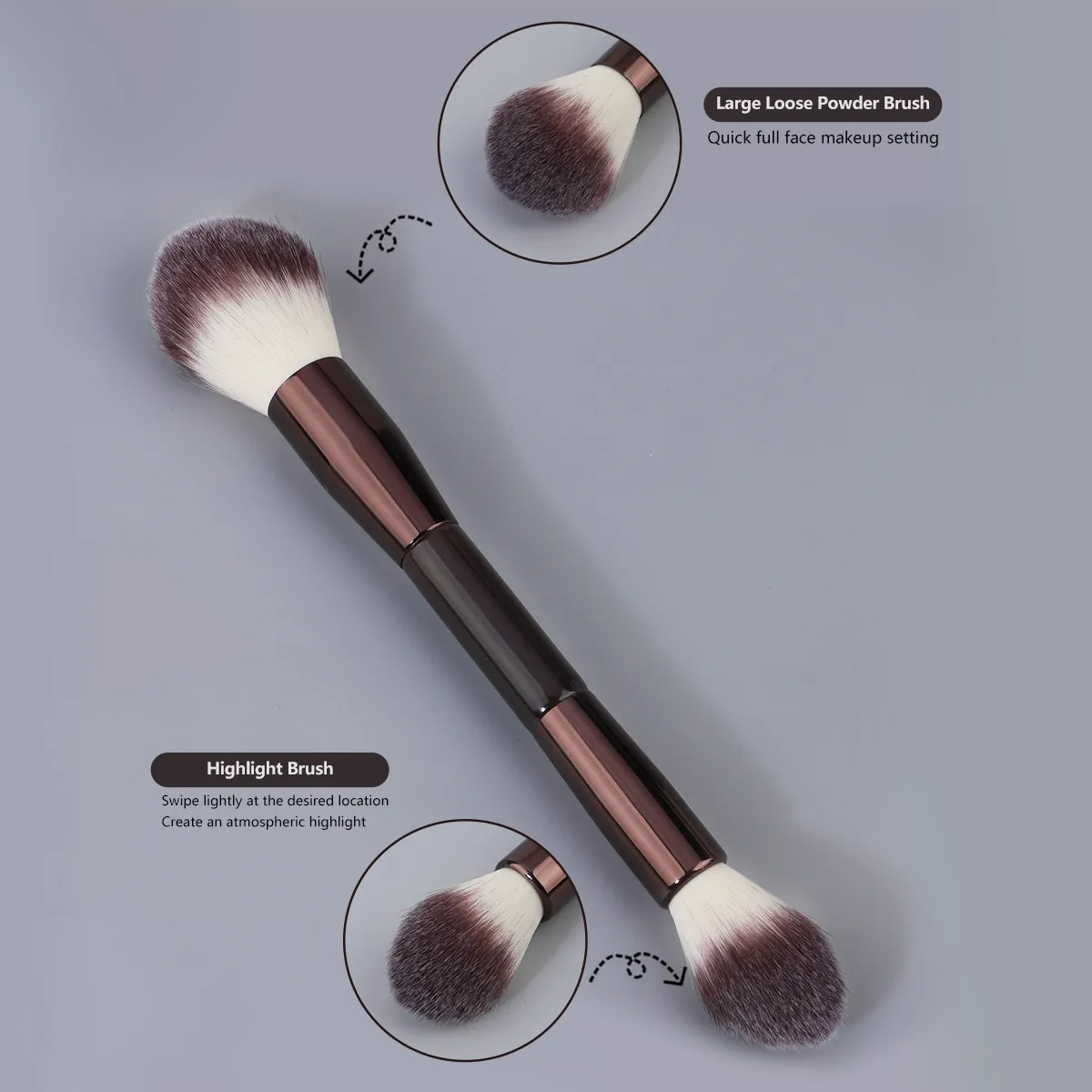 7PCS Makeup Brushes Set Double Head Foundation Brush Face Contour Sculpting Makeup Tool Soft Fluffy Loose Powder Brush
