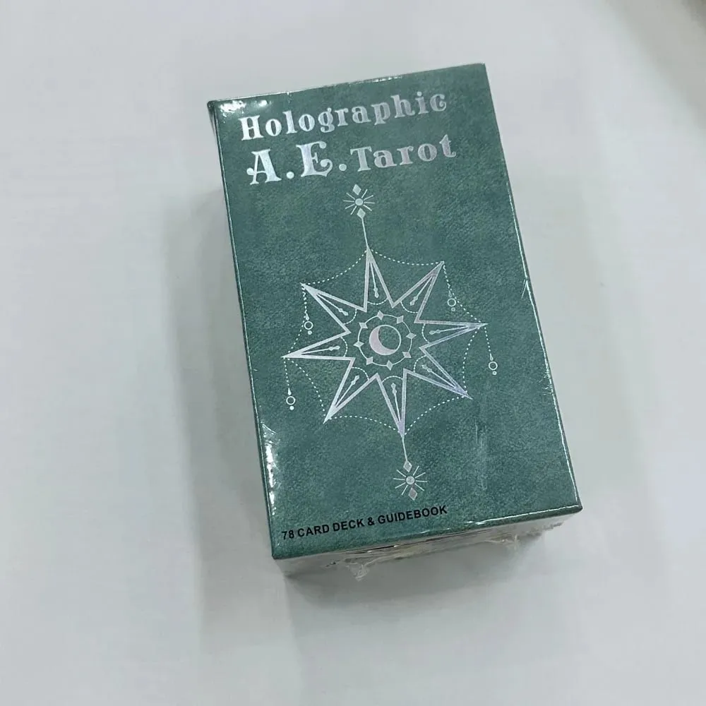 12*7cm Holographic A.E. Tarot Deck In Sliding Rigid Gift Box 78 Pcs Tarot Cards with Guidebook and Drawstring Pouch — image 6