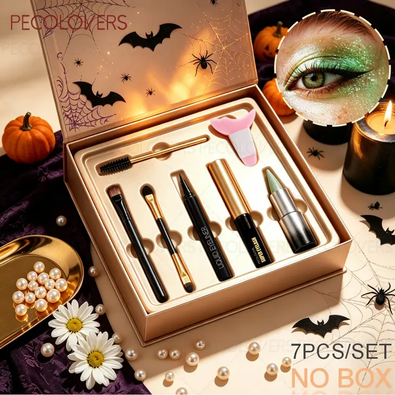 7PCS/SET Eyeshadow Stick Waterproof Eyeliner Mascara with Makeup Brushes & Eye Makeup Aid Tool Women's Gift — image 2