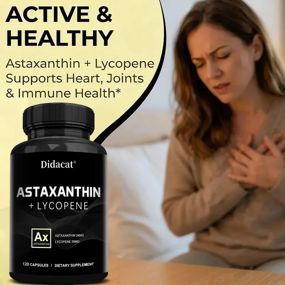 Astaxanthin-Ergänzungsmittel für Männer und Frauen | Aus der Mikroalge Haematococcus Pluvialis zur Unterstützung der Augen- und Hautgesundheit