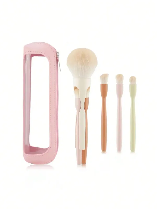 4-Piece Makeup Brush Set Featuring Professional-Grade Brushes Made from High-Quality Synthetic Fibers for a Luxurious Feel.