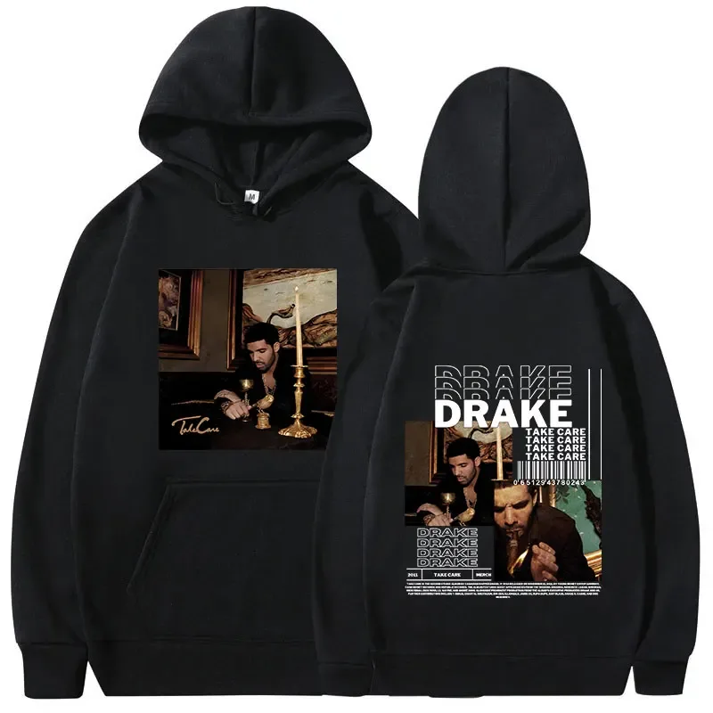 Rapper Drake Music Album Cover Graphic Hoodies Men's Fashion Hip Hop Vintage Sweatshirts Autumn/Winter Fleece Warm Pullovers Y2k
