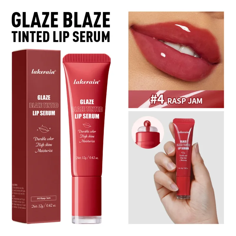 Tinted Lip Serum Glaze Moisturizing High Shine Durable Color Hydrating Lip Care Dewy Peachy Non-Sticky Lip Treatment Soft Makeup — image 11
