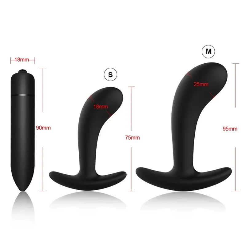4pcs Beginner Silicone Butt Plug Anal Plug for Men Prostate Massager for Gay Mini Anal Bullet Vibrator Sex Toy for Men Women