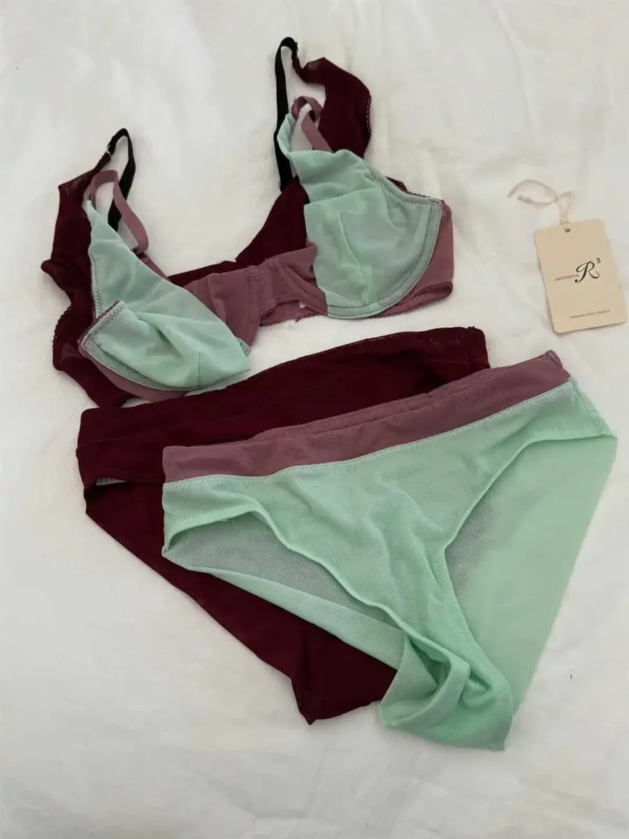 Bra mesh comfortable lingerie with underpants suit small fresh underwear up support large breasts show small bra set — image 5