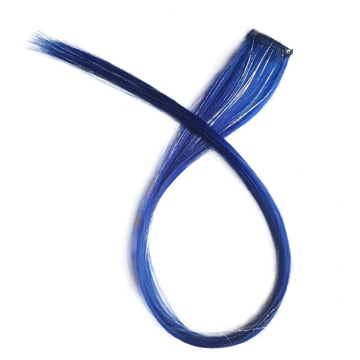 Clip in Colored Hair Extensions Mixed Silver Tinsels Synthetic 2 in 1 Rainbow Hairpiece Holiday Party Highlights for Women Girls — image 5