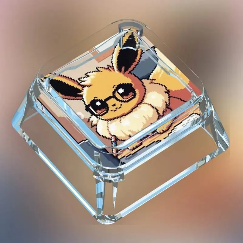 Creative Workman Style Pokémon Doll Transparent Single Keycap Cartoon Cute Snorlax Pikachu Cross Axis Mechanical Keyboard Keycap — image 13