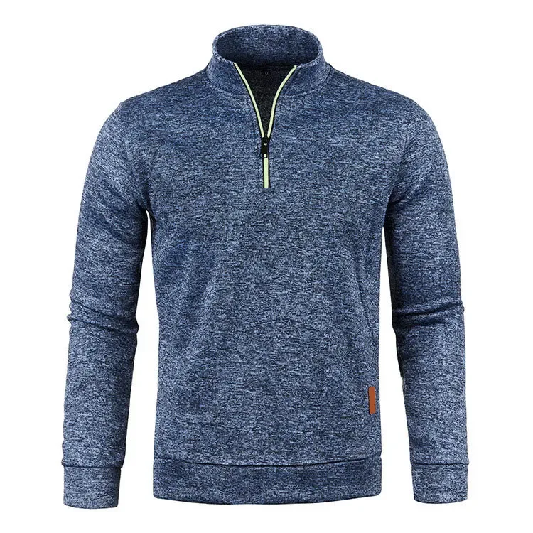 Men's Knitted Sweatshirts Casual Thicker Half Zip Pullovers For Male Hoody Man Solid Color Turtleneck Sweater Coats BSD-ZW118