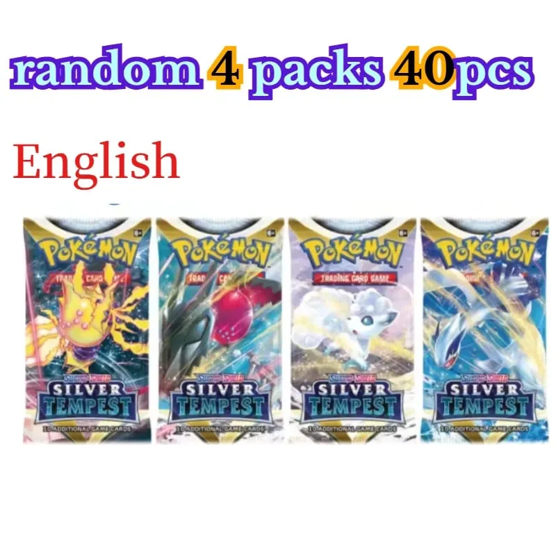 fun 40 Pieces Pokemon Card Pack 4 Sets Sun Moon Violet 151 English Trading Cards Collectible Toys Halloween Gift Fantasy Sci Fi