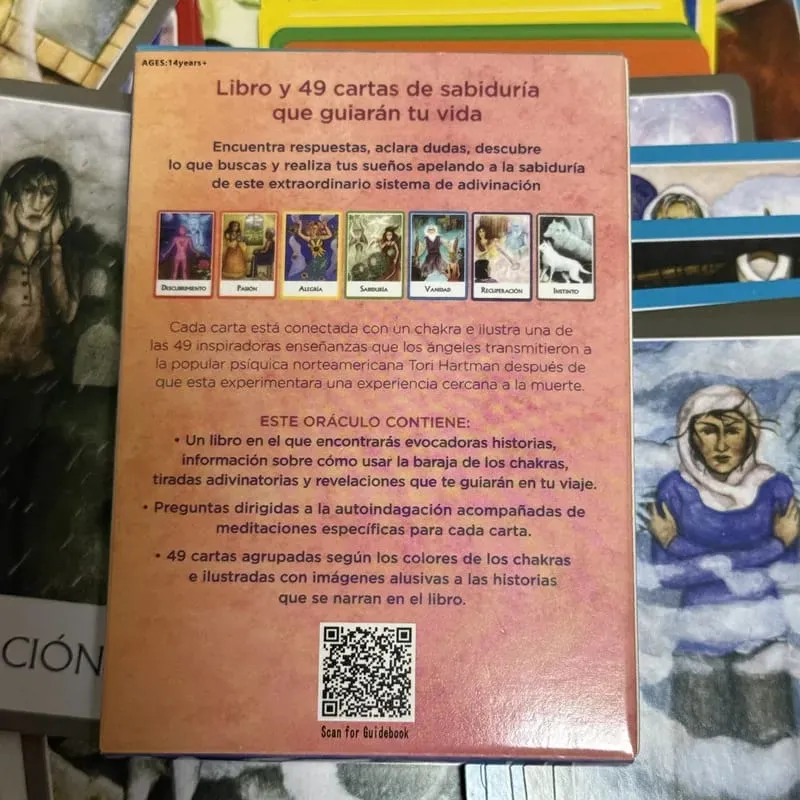 Chakras Oráculo De Los Chakra Oracle Cards 49 Deck 10.4*7.4cm Spanish Version Fate Divination Tarot Board Playing Game