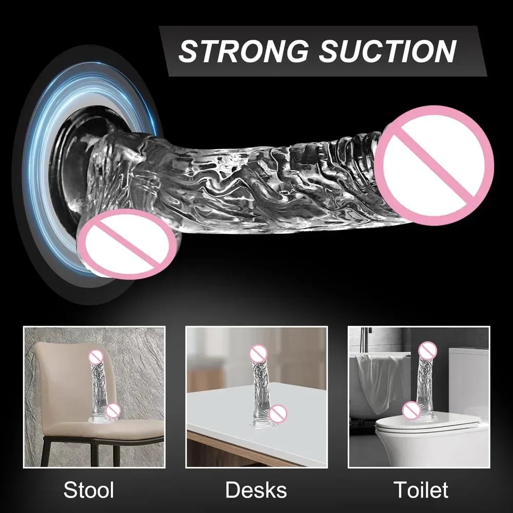 Jelly Dildo 4 Sizes Transparent Soft Realistic Penis Fake Dick Butt Plug for Woman Men Gay Sex Toys Female Vagina Anal Sex Toys