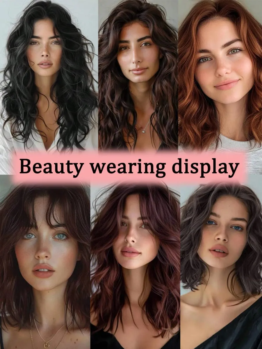 Women Water Wave Extensions Clip In Hair Extensions Invisible Synthetic Wig Piece Suitable Thinning Hair Increase Hair Volume