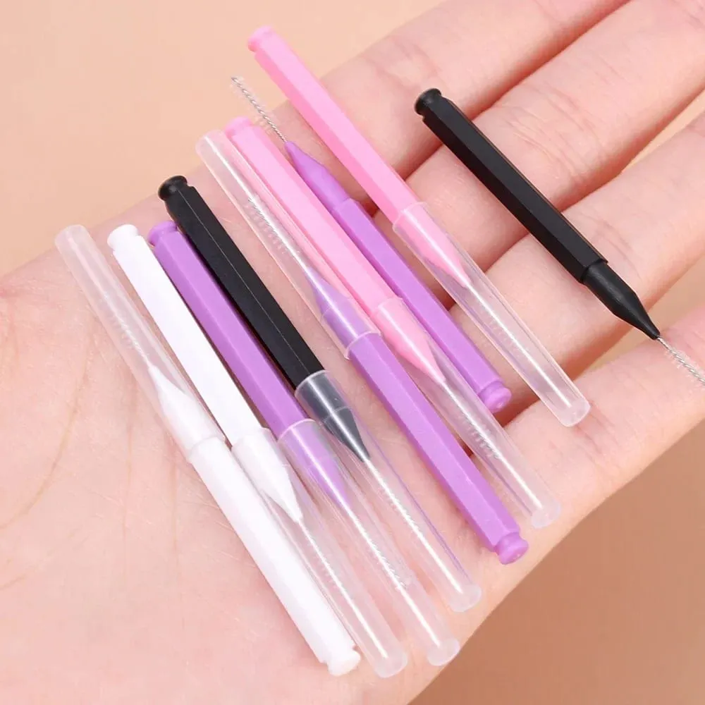 50PCS Mini Eyebrow Brush Portable Brow Perm Brushes Disposable Bendable Micro Eyelash Brow Lifting Brushes Applicators Tools — image 5