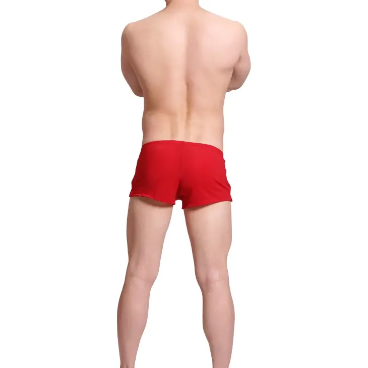 Mens Underwear Ice Silk Boxer Shorts homme Solid Mid-rised U Convex Pouch Underpants Cueca Men's Arrow Pants Plus Size M-XXL