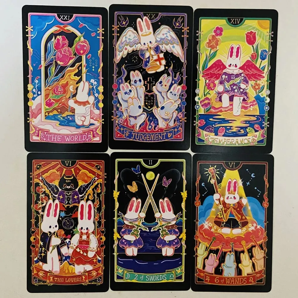 Galaxy Reverie Tarot Cards 78pcs Cute Rabbit-Themed Tarot Cards Wait Board Games