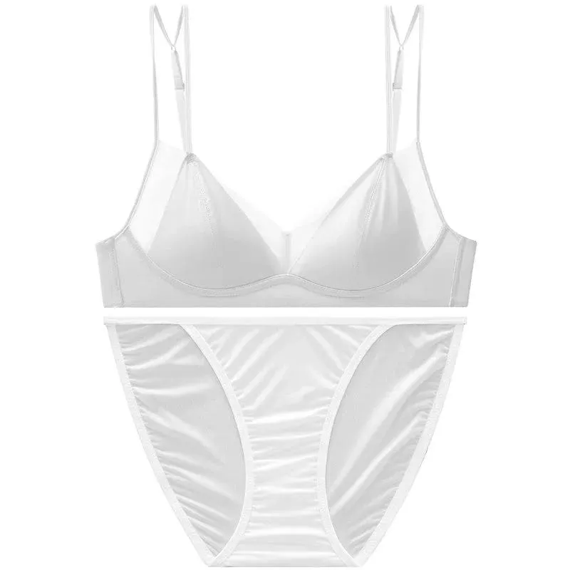 Popular Leopard Pattern Bralette Set Wire Free Soft Padded Small Breast Lift French Minimalist Women Everyday Lingerie 32A-38BC — image 13