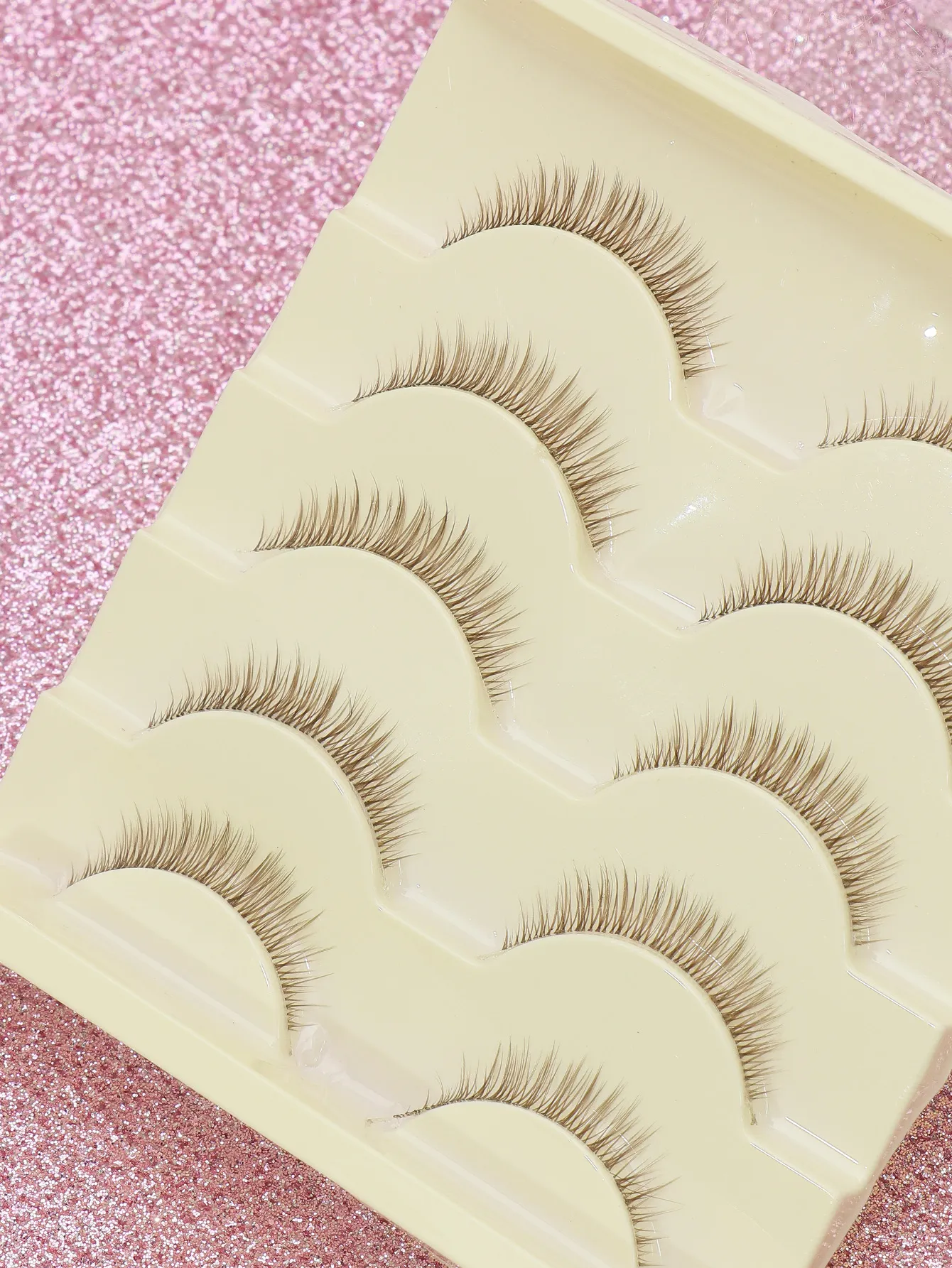 7/5 pairs brown 3D Mink Lashes Silk Eyelashes Natural Long False Eyelashes Dramatic Volume Fake Lashes Makeup Eyelash Extension