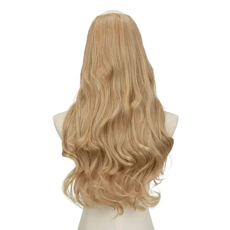 U-Part Synthetic Clip In Hair Extension Long Thick Curly Natural Blonde Flase Hair Hairpieces For Women Heat Resistant — image 25