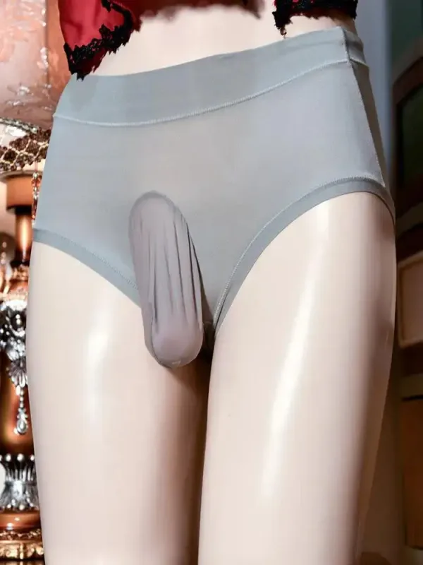 Men Sheer See Through Shiny G-string Sissy U Convex Pouch Thong Breathable Underwear Sheath Briefs Unisex HIgh Elastic Plus Sexy