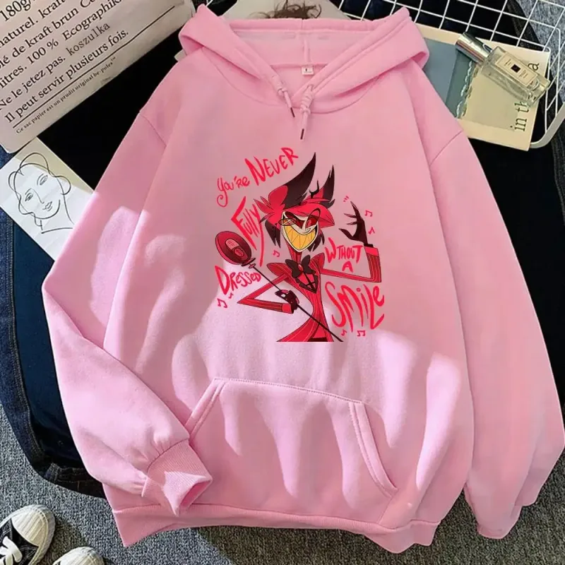 Alastor Cartoon Women's Sweatshirt Fashion Harajuku Funny Kawaii Graphic Unisex Streetwear Vintage Hoodies LE 2024 Oversized