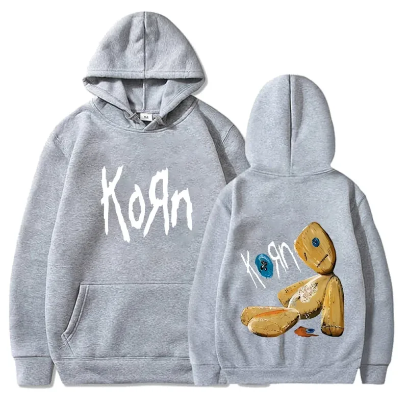 Korn Rock Band Hoodies Pullover Musim Bunga Musim Gugur Pullover Lelaki Fesyen Bercetak Sweatshirt Bertudung Kasual Longgar Pakaian Jalanan Harian Atasan Sweater