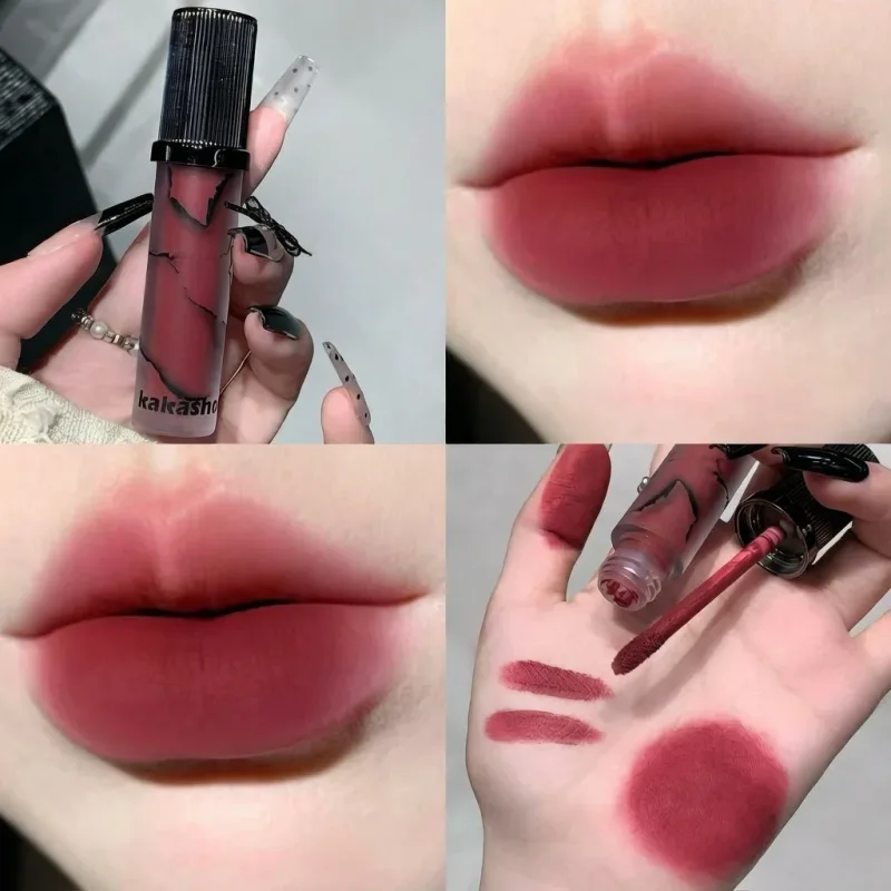 Marble Matte Lip Mud Velvet Soft Fog Lip Tint Long Lasting Non Stick Cup Lip Cosmetics