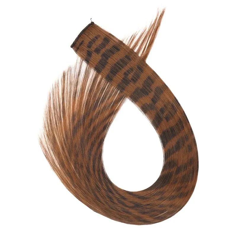 18 inch synthetic feather colored hair extensions with color integrated hair clips and wigs suitable for women's party outfits — image 15