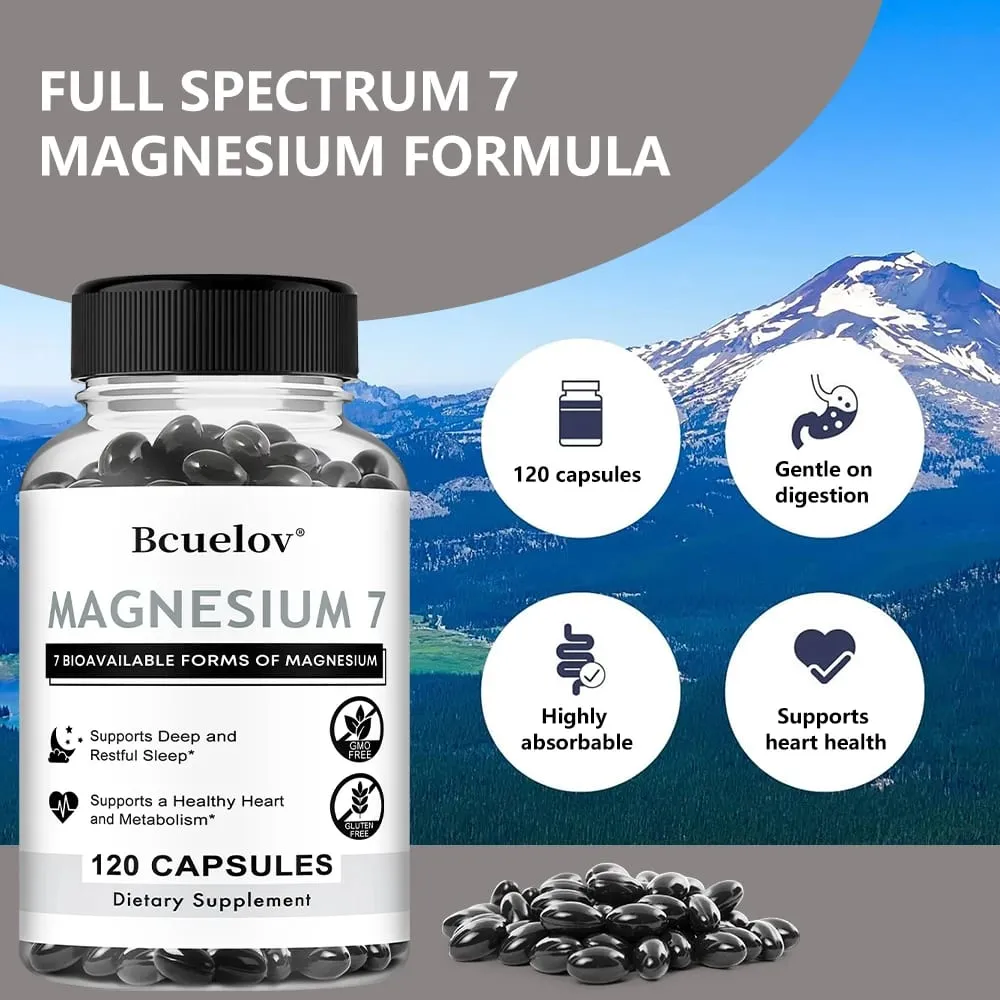 7 in 1 Magnesium Complex High Absorption Supports Energy Relaxation Promotes Healthy Sleep Helps Muscle Support Supplements