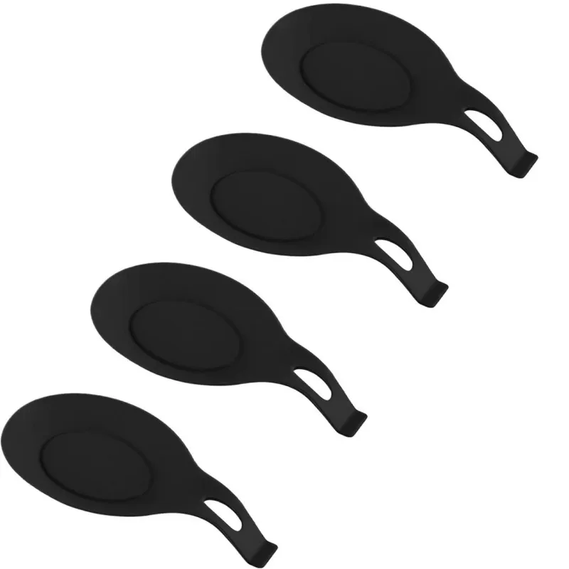 1/4pcs Silicone Spoon Rest Spatula Holder Heat Resistant Utensil Placemat Tray Kitchen Tools Spatula Resting Kitchen Accessories — image 7