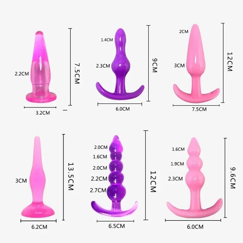 4/6 unids/set seguro de silicona tapón Anal consolador para masturbación Anal tapón vaginal juguetes sexuales para mujer hombres dilatadores anales juguetes para Gay