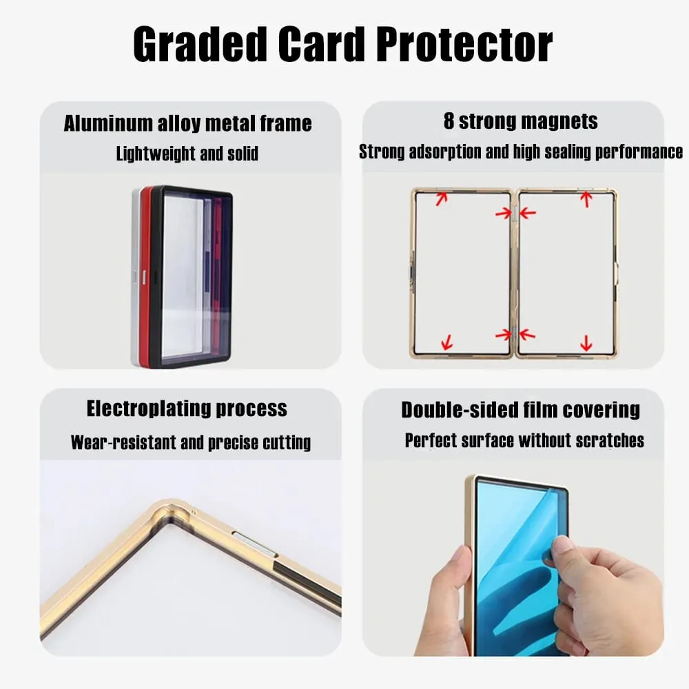 Multicolor Gradient Color Aluminum Alloy Trading Card Protect Holder Metal Case For 35PT PSA CGC Graded Card