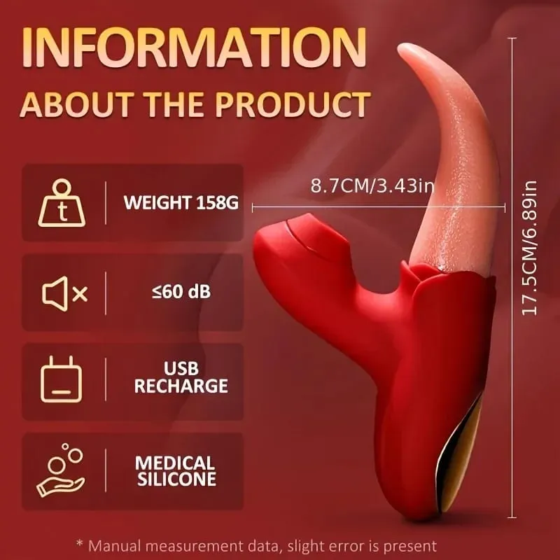 Vibrador de sucção poderoso para mulheres, lambedor de língua, estimulador de clitóris, massageador de vagina, masturbação, brinquedos sexuais adultos, produtos