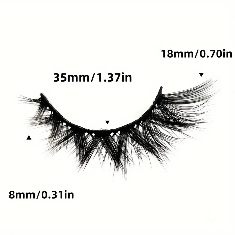 Cat Eye Eyelashes 3D Natural False Lashes Fluffy Soft Cross 5 Pairs Manga Lashes Wispy Natural Eyelash Extension Makeu