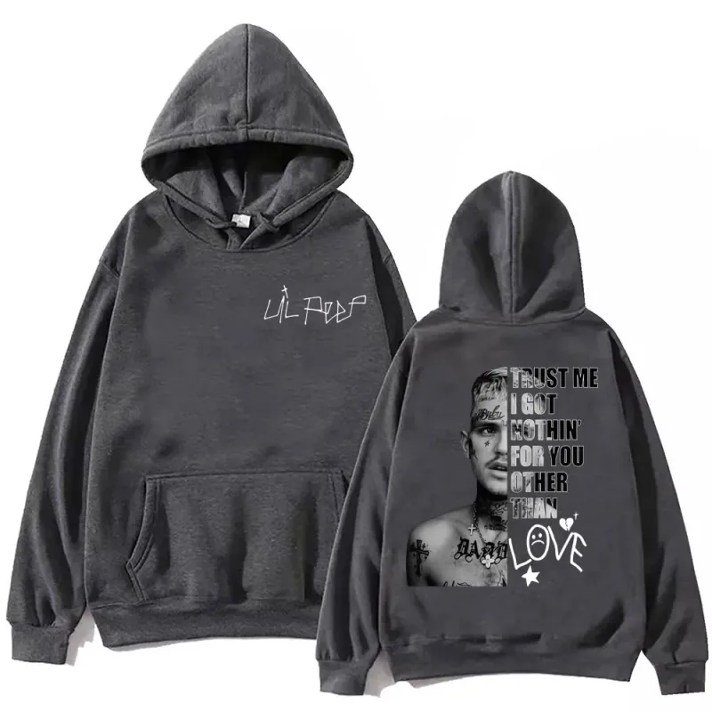 Rapper Lil Peep Merch Hoodies Men Women Clothing Hip Hop Vintage Pullovers Fashion Casual Oversized Hooded Sweatshirt Streetwear