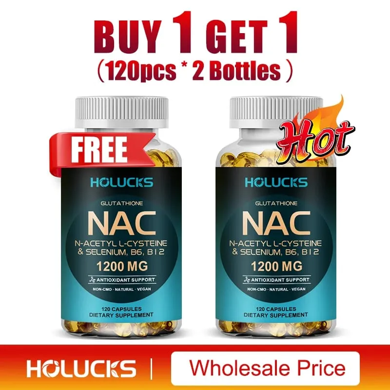 NAC Capsules 1200mg - Support Skin Health Cellular Energy Antioxidant Detox Enhance Immunity Improve Digestion