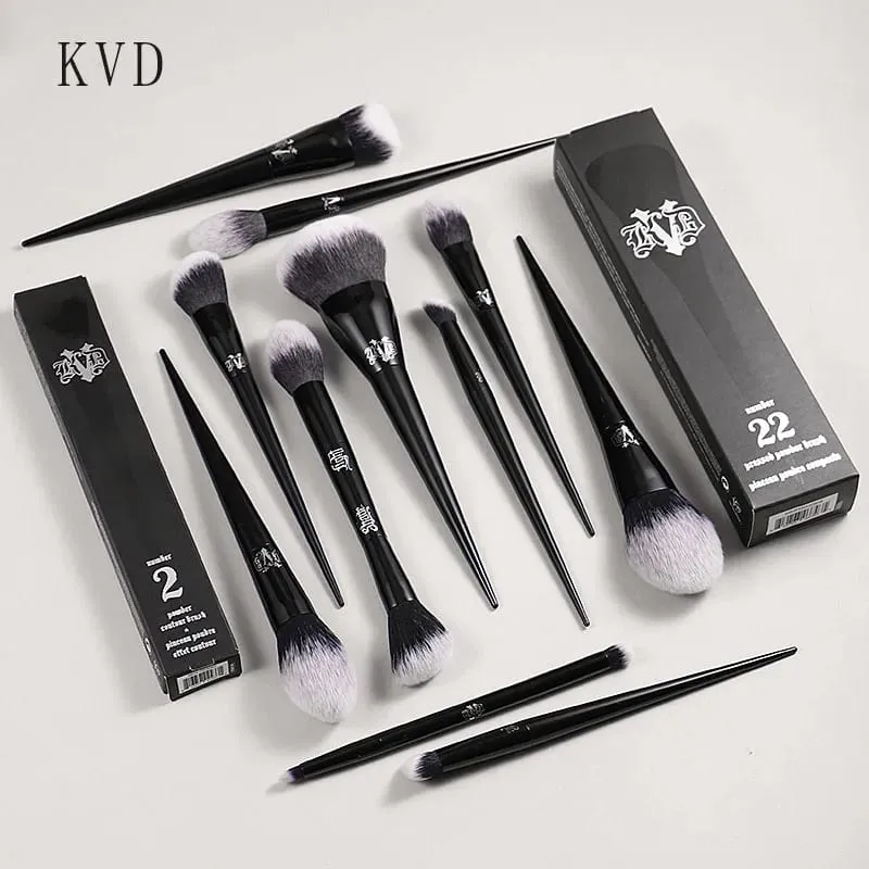 Kat Von D Makeup Brush Set & Kit Foundation Blush Highlight Concealer Powder Sculpting Eyeshadow Brush KVD Brand Makeup Brush — image 1