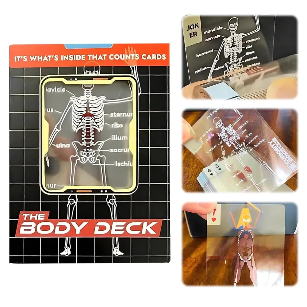 The Body Deck Mannequin Body Deck Skeleton Playing Cards Transparent Anatomy Poker Cards Skeletons X-Ray Designs EducationalGift