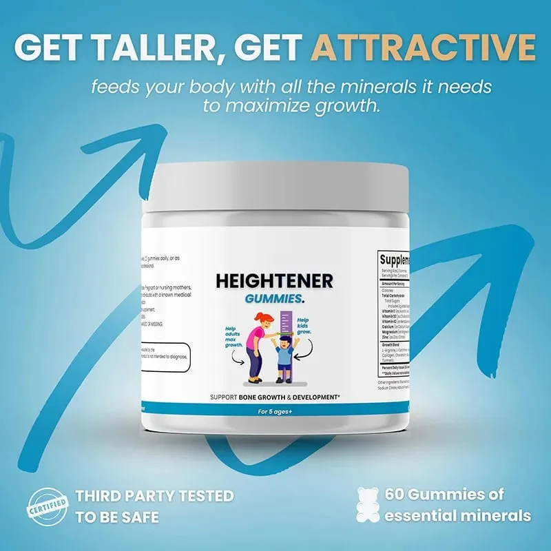 Kids' Height-Boosting Gummies - Promotes Height Growth Supports Joint Health Regulates Energy And Promotes Muscle Growth