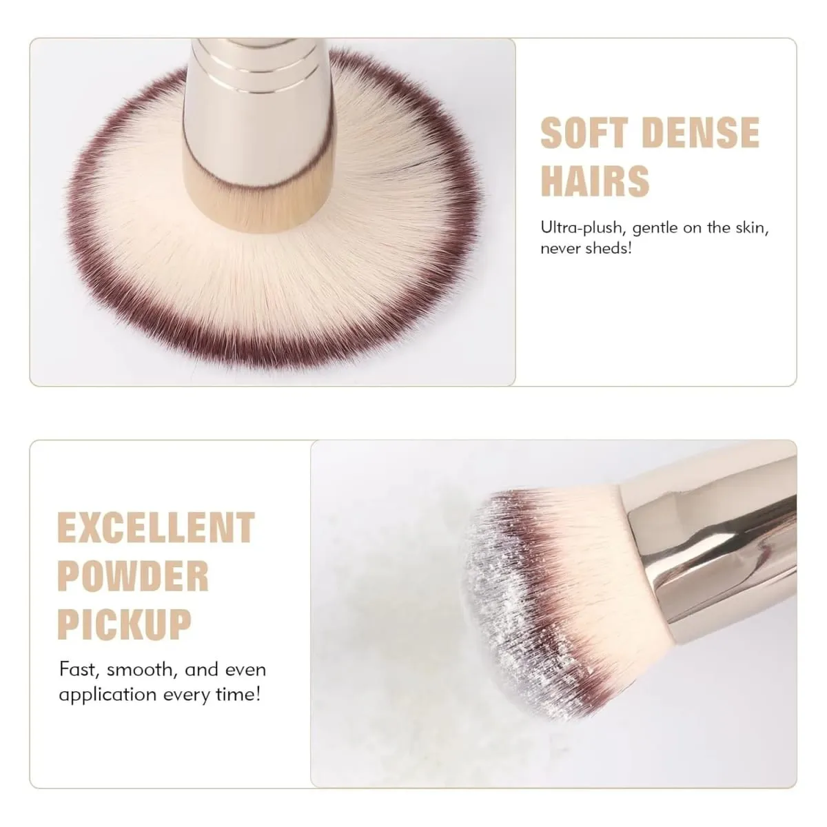Dual Ended Foundation Brush for Liquid Powder Blush Concealer Contour Professional Makeup Tool with Travel Pouch for Women Girl