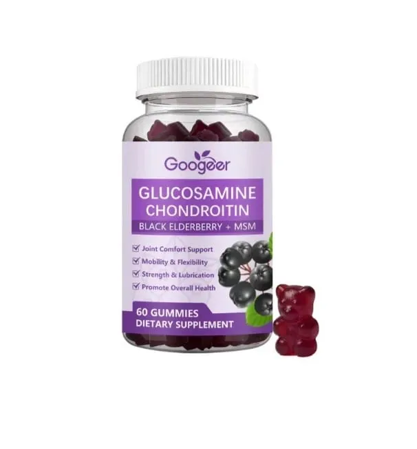 Googeer Joint Support Gummies 60 Count Glucosamine Hydrochloride Chondroitin Sulfate MSM with Hyaluronic Acid for Cartilage