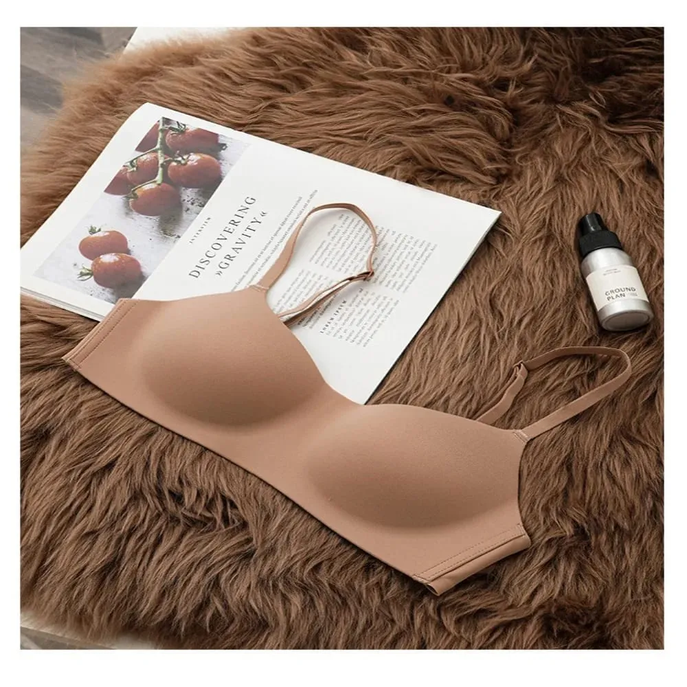 편안한 소프트 컴포트 무선 브래지어 통기성 패브릭 얇은 컵 푸시 업 브래지어 비 와이어 탄성 원활한 브래지어 란제리 뷰티