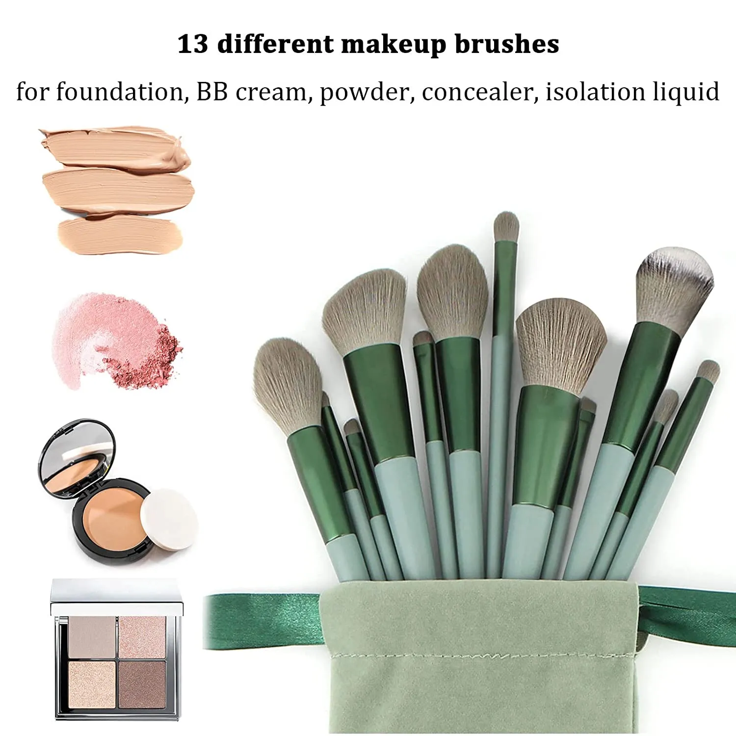 Professional 13PCS Makeup Brushes Set 2 Powder Puff Sponge for Cosmetics Foundation Blush Eyeshadow Blending Brush Beauty Tools — image 4