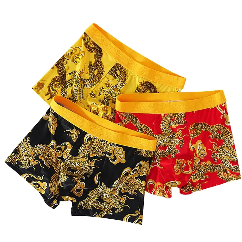 4pcs/set Seluar dalam Lelaki Seluar Dalam Seluar Dalam Corak 3D U berbentuk U Beg Cembung Fesyen Seluar Dalam Lelaki Gaya Baru Boxershorts Lelaki