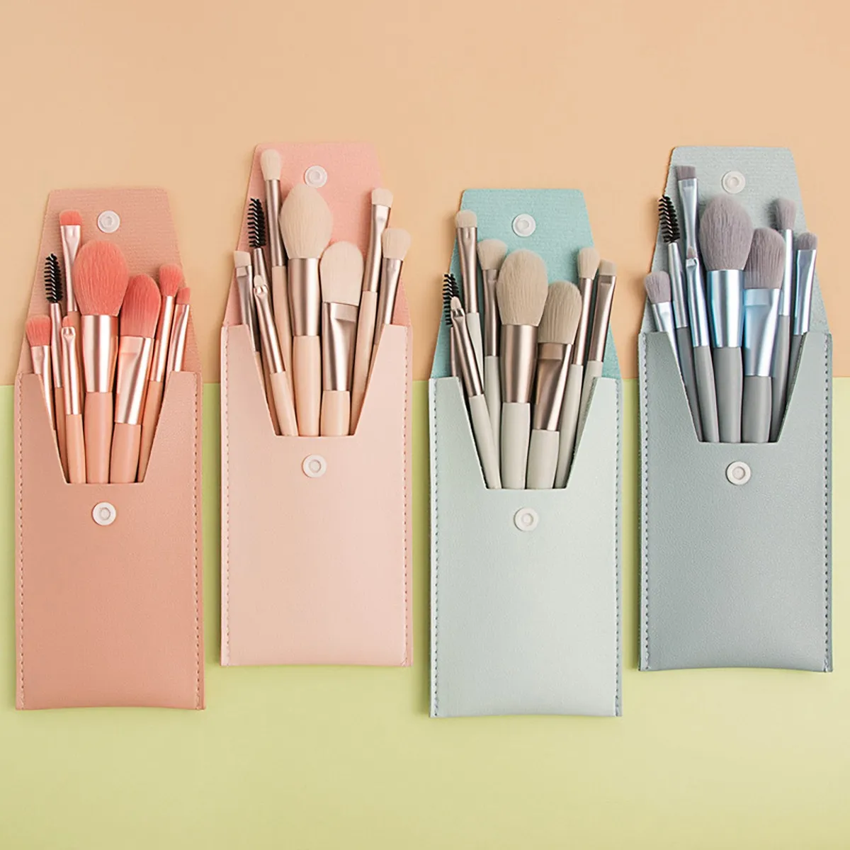 8-Piece Portable Concealer Foundation Make-Up Makeup Brush Soft Hair Eye Makeup Tools Beginner mini Set Alcohol Free — image 1
