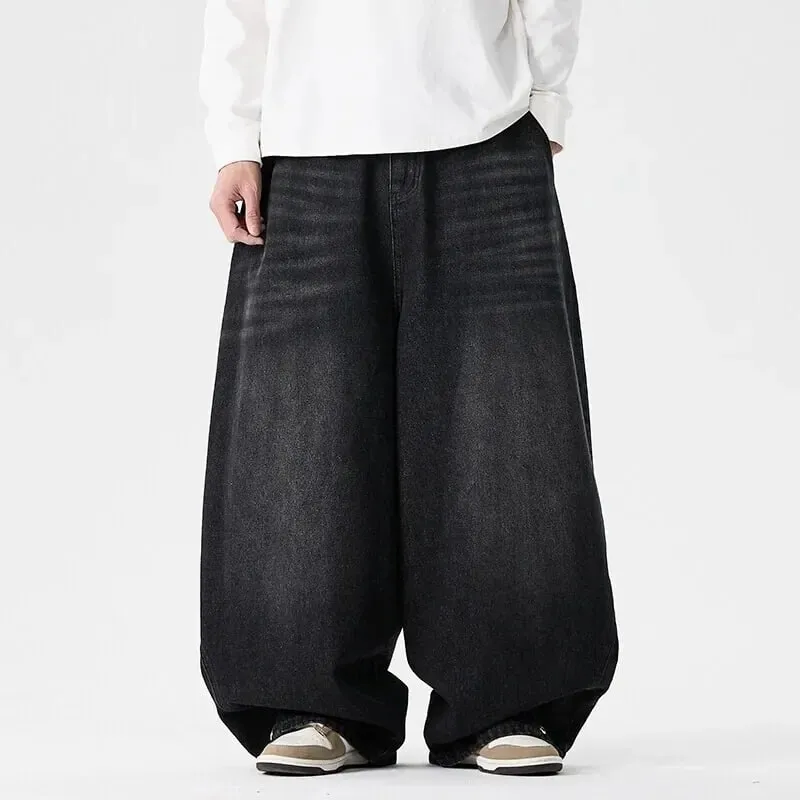 Spring Men Streetwear Denim Pants Men Harajuku Washed Baggy Jeans Men Y2K Fashion Punk Casual High Waist Wide Leg Pants