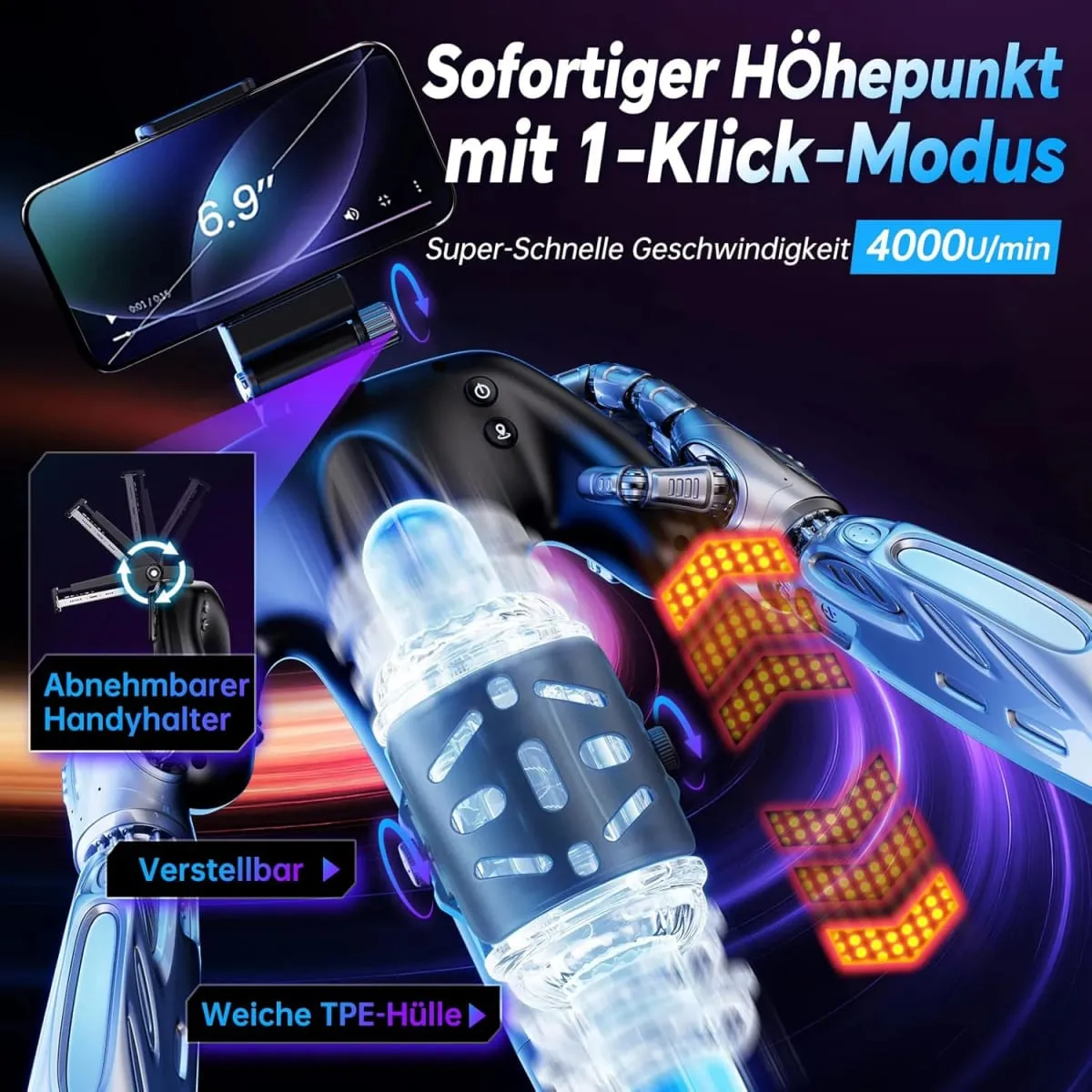 Automatic Male Masturbator Electric Pocket Pussy Masturbator with Mobile Phone Holder Double-Sided Buttons Sex Toy For Men