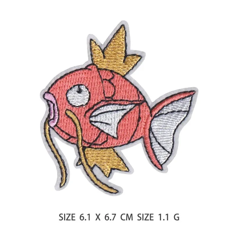 30 Style Cloth Patch Pikachu Charizard Clothes Stickers Sew on Embroidery Patches Applique Iron on Clothing Cartoon DIY Garment