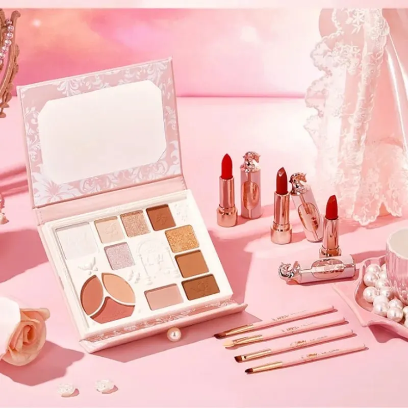 Makeup Gift Set – Eyeshadow Palette & Lipstick Full Face Beauty Kit Perfect Valentine‘s Day Gift for Girlfriend & Wife