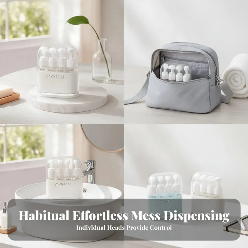Travel Bottle Organizer Compact Organizer with Pump Bottles for Travelers Business Trips Gym